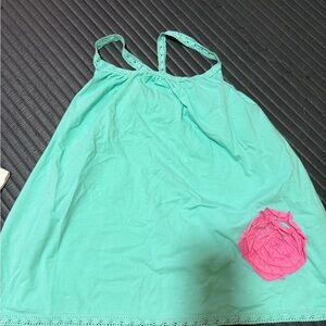 Mint Green Dress with Pink Flower Accent